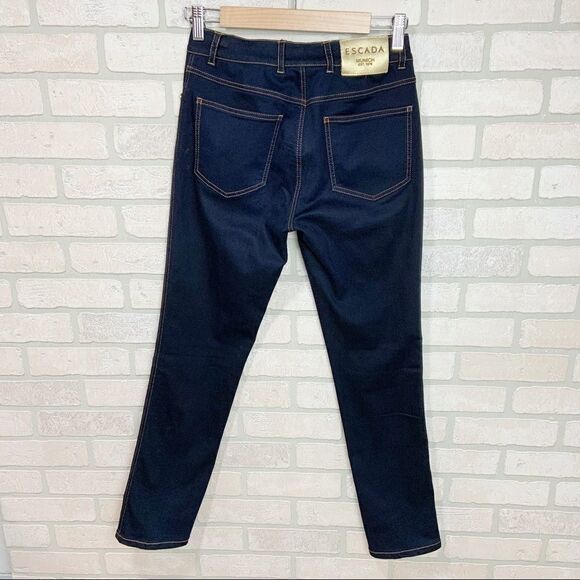 Escada Hi-Rise Dark Denim Stretch Jean Sz 36 T10 - Picture 7 of 9